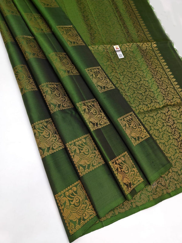 Pista Green Colour Soft Lichi Silk Saree